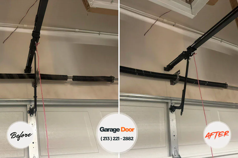 Before and after: garage door opener repair Lewisburg, OH